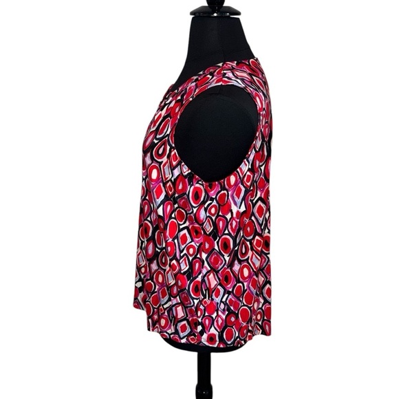 NWOT NIC+ZOE Geo Pane Tank Top Womens Plus 1X Red Multi - Picture 4 of 13